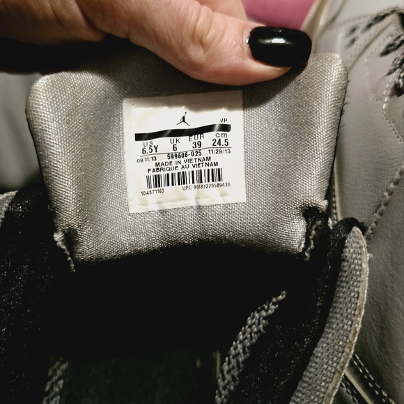 Jordan Flight Origin BG Wolf Grey/White-Black-concrete size 6.5 youth - Picture 3 of 5